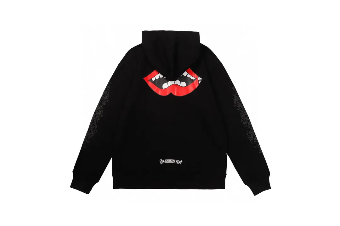 M14—P210 -Chrome Hearts/Chrome Hearts printed sweatshirt cardigan jacket -420 grams of high-density, high-quality wool, soft, delicate and skin-friendly, soft and silky to the touch, warm and skin-friendly -The hardware zipper accessories are all customized and full of details -Colour: black white -Size: S M L XL
